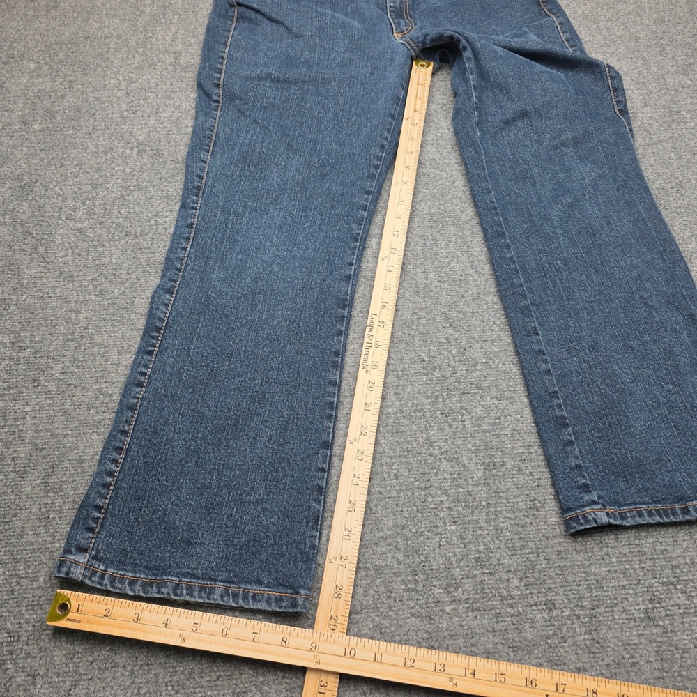 Wrangler Aura Womens 18P Short Rise Bootcut Jeans Dark Wash Blue Denim 18 Petite - Picture 3 of 8